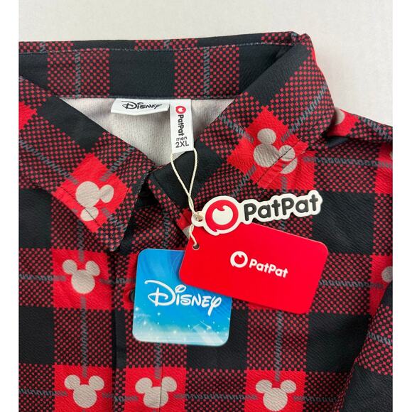 Disney Patpat Mickey Mouse Men's XXL Red Long Sleeve Shirt - Picture 3 of 10
